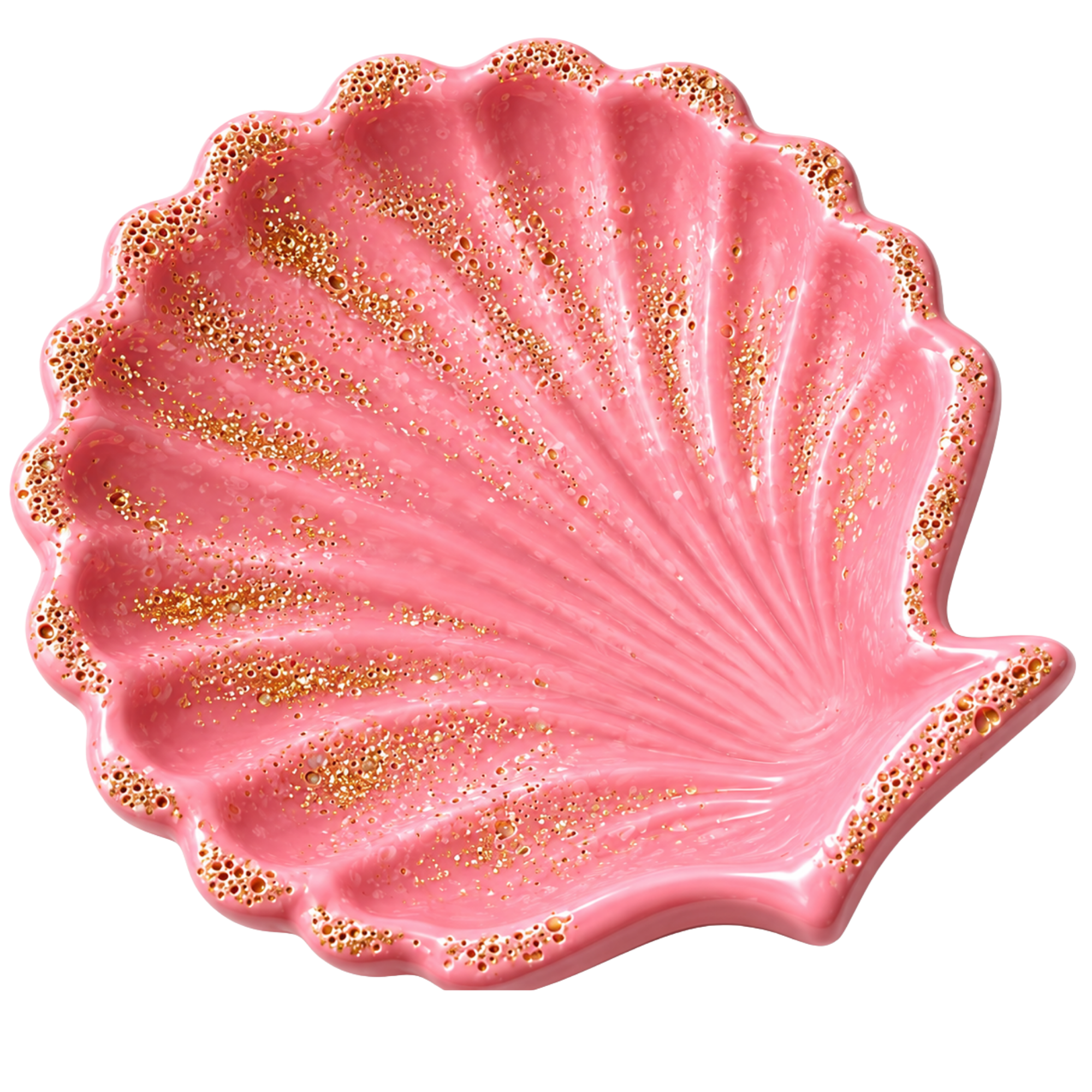 Plaster cast seashell sculpture made at a Bubble Brush adults event